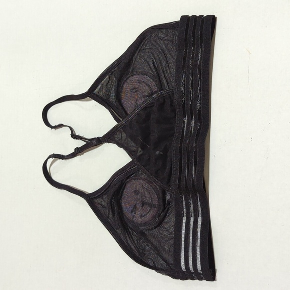 Spencers Mesh Festival Smiley Wink Face Bikini Black Pink Emoji Bra Size S/M - Picture 4 of 6